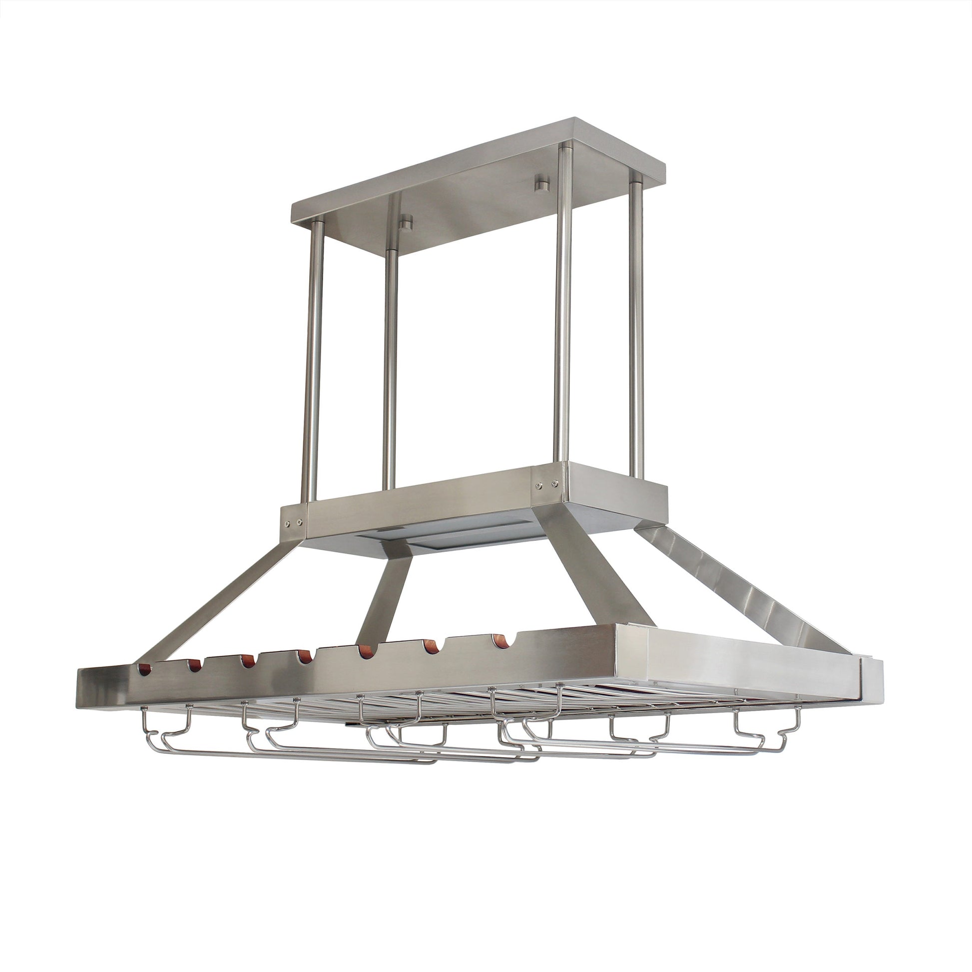 All The Rages Elegant Designs Brushed Nickel 2-Light LED Overhead Wine Rack Downlight