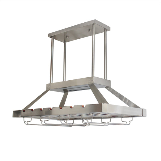 All The Rages Elegant Designs Brushed Nickel 2-Light LED Overhead Wine Rack Downlight