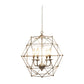 All The Rages Elegant Designs Brushed Nickel 4-Light Hexagon Industrial Rustic Pendant Light