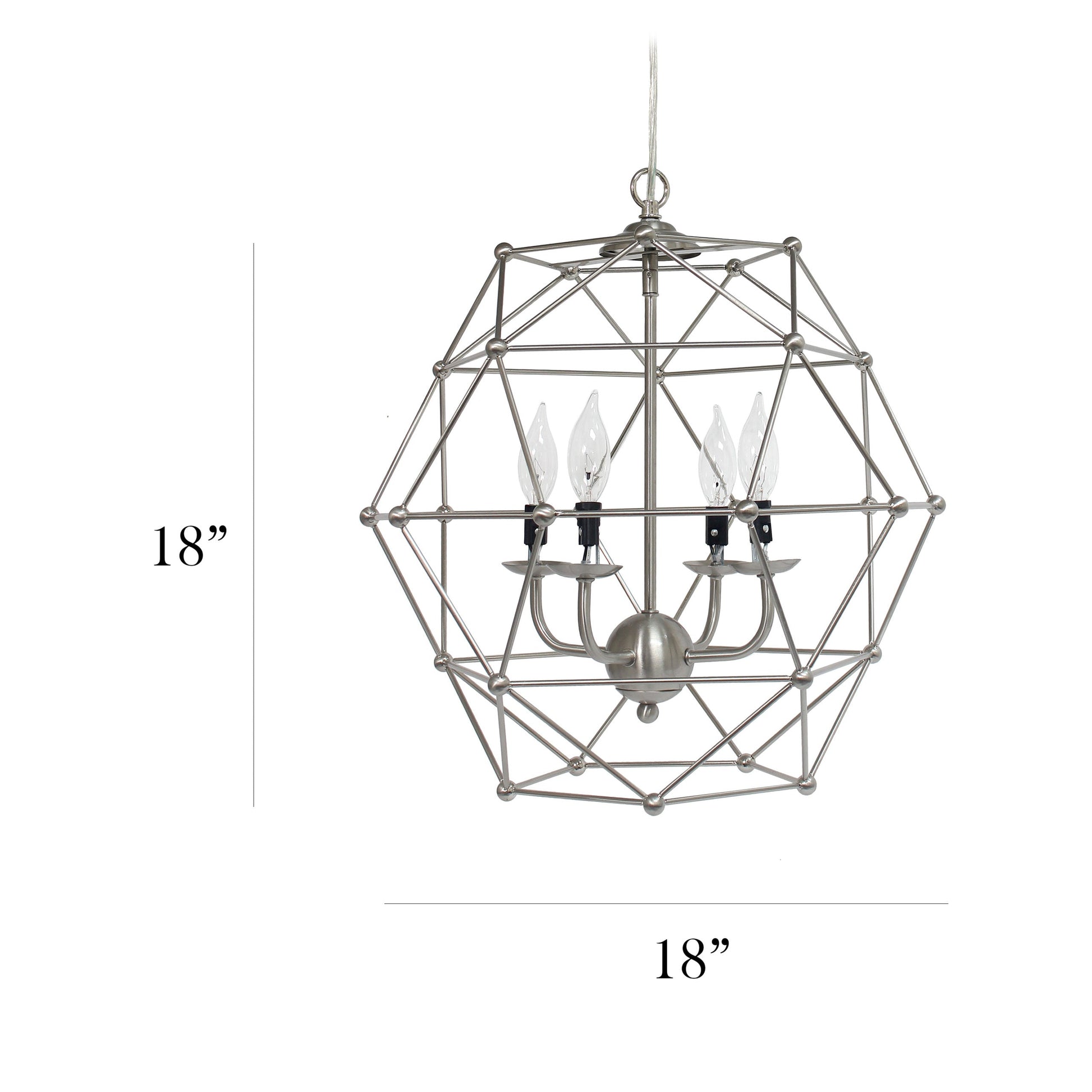 All The Rages Elegant Designs Brushed Nickel 4-Light Hexagon Industrial Rustic Pendant Light