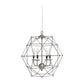 All The Rages Elegant Designs Brushed Nickel 4-Light Hexagon Industrial Rustic Pendant Light