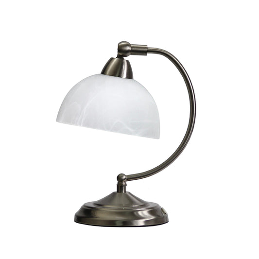 All The Rages Elegant Designs Brushed Nickel Mini Modern Bankers Desk Lamp With Touch Dimmer Control Base