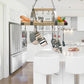 All The Rages Elegant Designs Brushed Nickel & Wood 2-Light Kitchen Pot Rack With Downlights