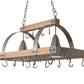 All The Rages Elegant Designs Brushed Nickel & Wood 2-Light Kitchen Pot Rack With Downlights
