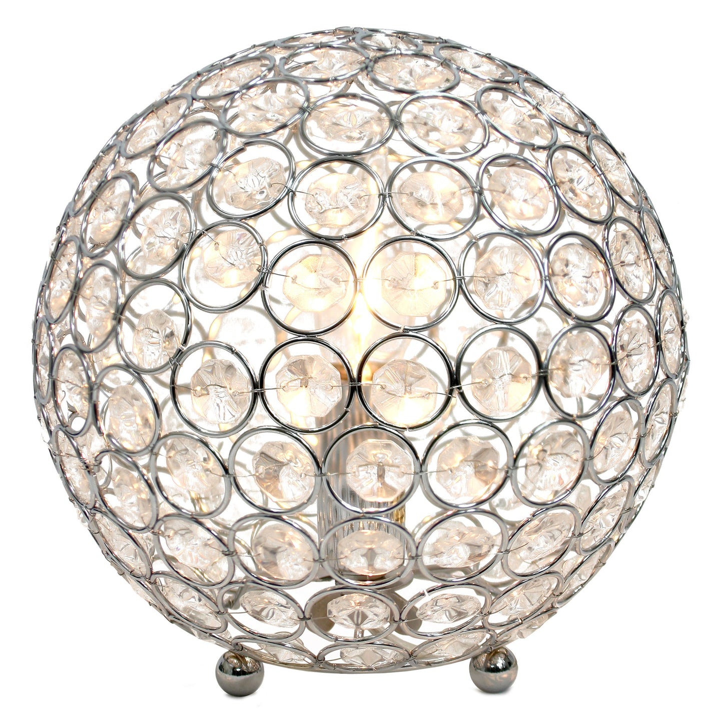 All The Rages Elegant Designs Chrome Finish Crystal Ball Sequin Table Lamp
