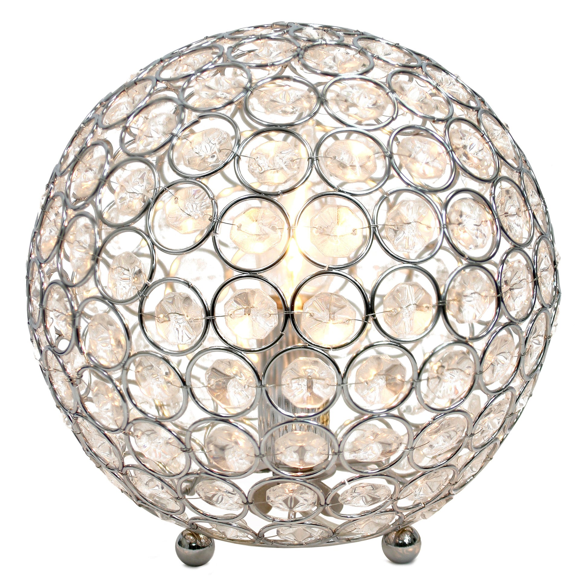 All The Rages Elegant Designs Chrome Finish Crystal Ball Sequin Table Lamp
