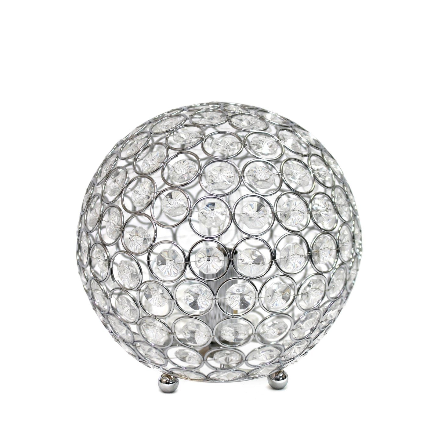 All The Rages Elegant Designs Chrome Finish Crystal Ball Sequin Table Lamp