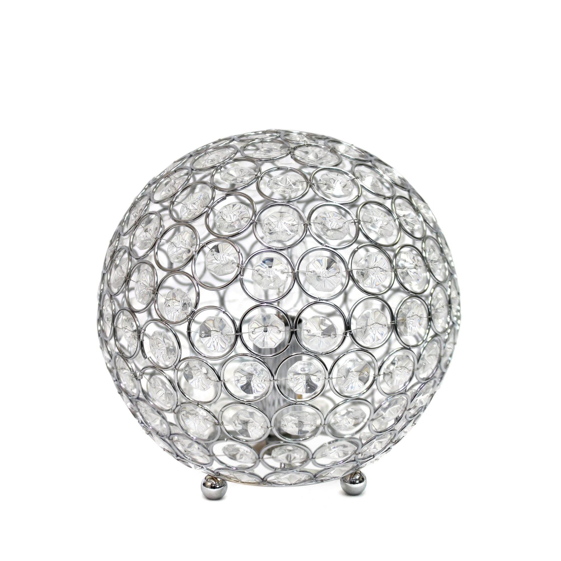 All The Rages Elegant Designs Chrome Finish Crystal Ball Sequin Table Lamp