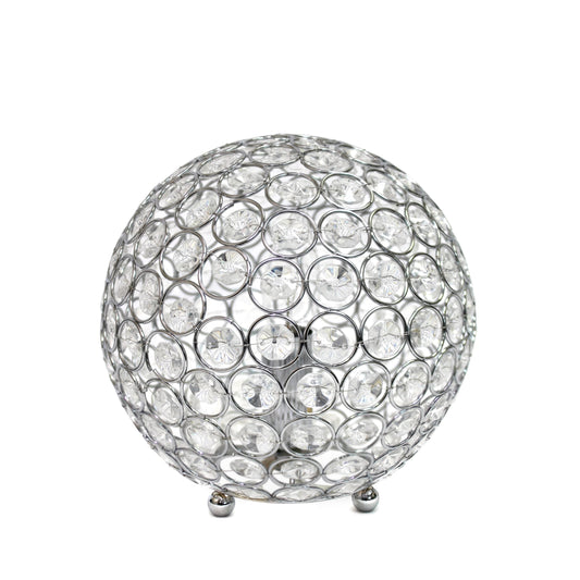 All The Rages Elegant Designs Chrome Finish Crystal Ball Sequin Table Lamp