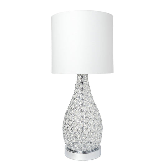 All The Rages Elegant Designs Chrome Finish Elipse Crystal Pinned Decorative Gourd Accent Table Lamp