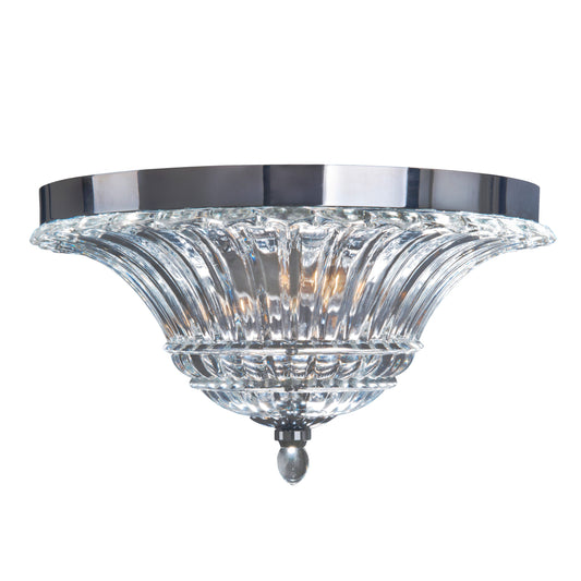 All The Rages Elegant Designs Chrome Finish Glass Ceiling Light Glacier Petal 2-Light Flushmount