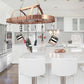 All The Rages Elegant Designs Copper 2-Light Kitchen Pot Rack With Downlights
