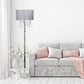 All The Rages Elegant Designs Drum Shade With Gray Romantic Cascading Crystal & Chrome Floor Lamp