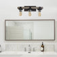 All The Rages Elegant Designs Gray 3-Light Industrial Rustic Bath Vanity Light In Restored Wood Look
