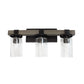 All The Rages Elegant Designs Gray 3-Light Industrial Rustic Bath Vanity Light In Restored Wood Look