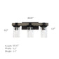 All The Rages Elegant Designs Gray 3-Light Industrial Rustic Bath Vanity Light In Restored Wood Look