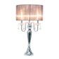 All The Rages Elegant Designs Gray Finish Romantic Sheer Shade Table Lamp With Hanging Crystals