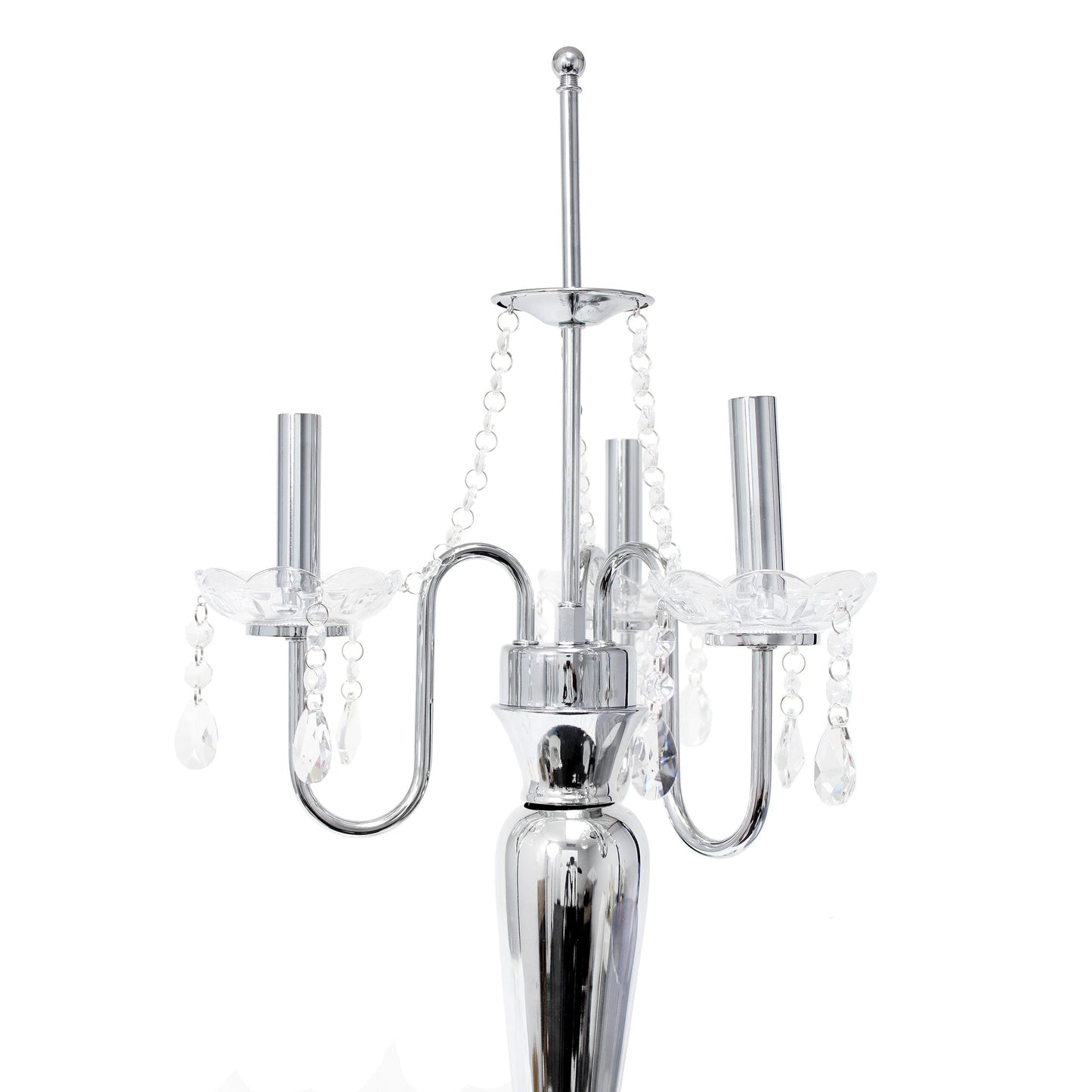 All The Rages Elegant Designs Gray Finish Romantic Sheer Shade Table Lamp With Hanging Crystals