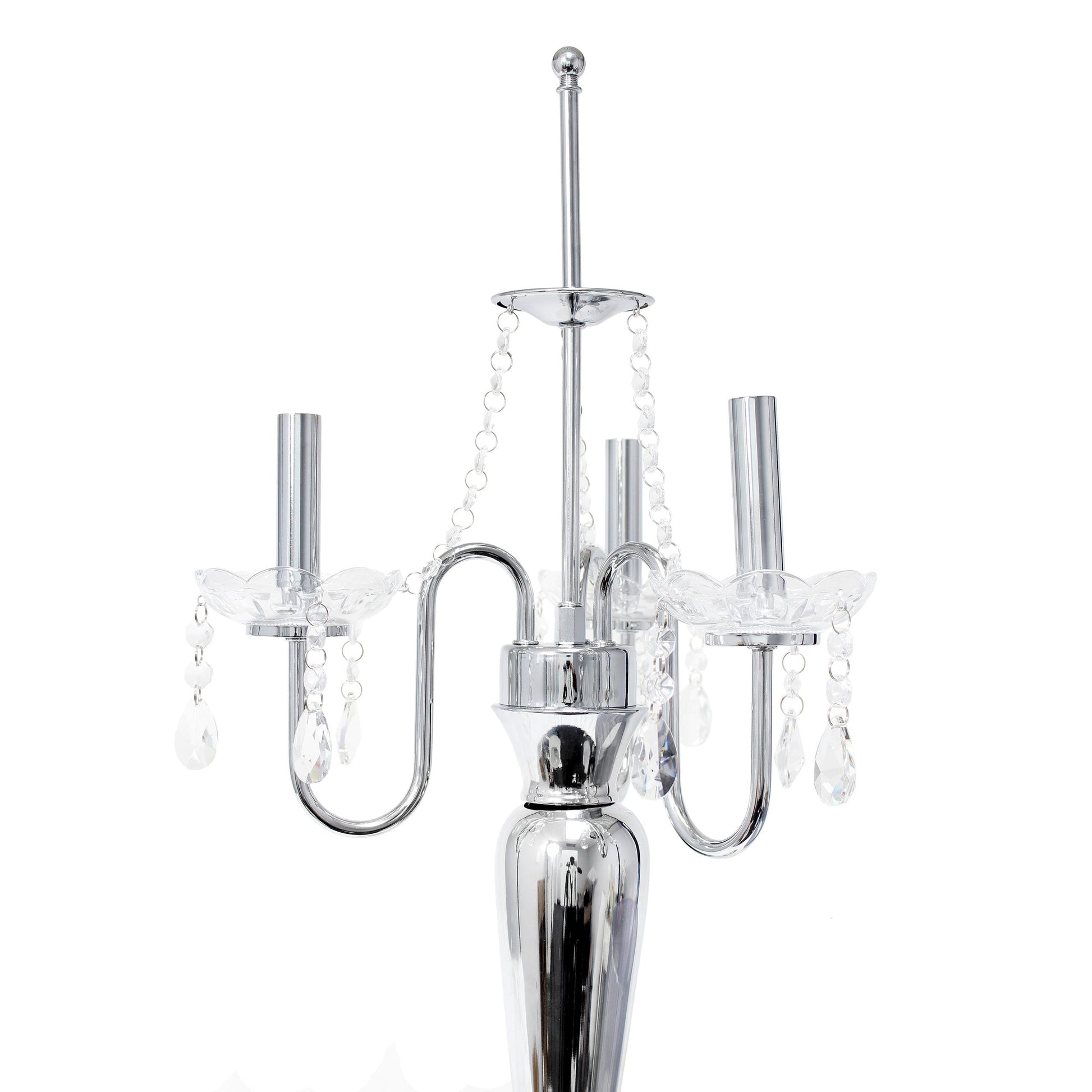 All The Rages Elegant Designs Gray Finish Romantic Sheer Shade Table Lamp With Hanging Crystals