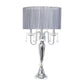 All The Rages Elegant Designs Gray Finish Romantic Sheer Shade Table Lamp With Hanging Crystals