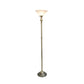 All The Rages Elegant Designs Marbleized White Glass Shade With Antique Brass Finish Torchiere Floor Lamp