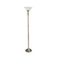 All The Rages Elegant Designs Marbleized White Glass Shade With Antique Brass Finish Torchiere Floor Lamp