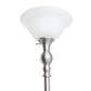 All The Rages Elegant Designs Marbleized White Glass Shade With Brushed Nickel Finish Torchiere Floor Lamp