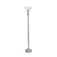 All The Rages Elegant Designs Marbleized White Glass Shade With Brushed Nickel Finish Torchiere Floor Lamp