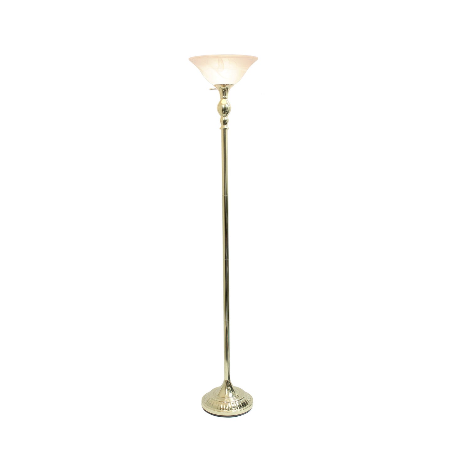 All The Rages Elegant Designs Marbleized White Glass Shade With Gold Nickel Finish Torchiere Floor Lamp