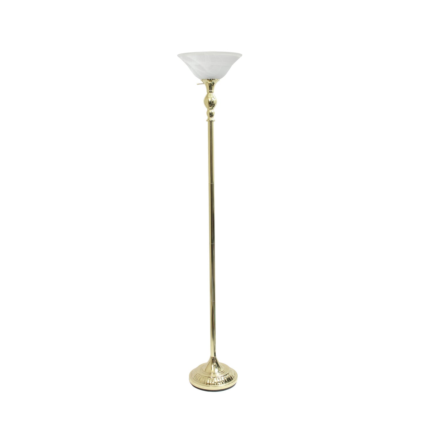 All The Rages Elegant Designs Marbleized White Glass Shade With Gold Nickel Finish Torchiere Floor Lamp