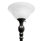 All The Rages Elegant Designs Marbleized White Glass Shade With Restoration Bronze & White Finish Torchiere Floor Lamp