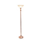 All The Rages Elegant Designs Marbleized White Glass Shade With Rose Gold Finish Torchiere Floor Lamp