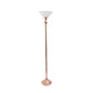 All The Rages Elegant Designs Marbleized White Glass Shade With Rose Gold Finish Torchiere Floor Lamp