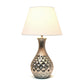 All The Rages Elegant Designs Metallic Silver Juliet Ceramic Table Lamp With White Fabric Shade
