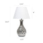 All The Rages Elegant Designs Metallic Silver Juliet Ceramic Table Lamp With White Fabric Shade