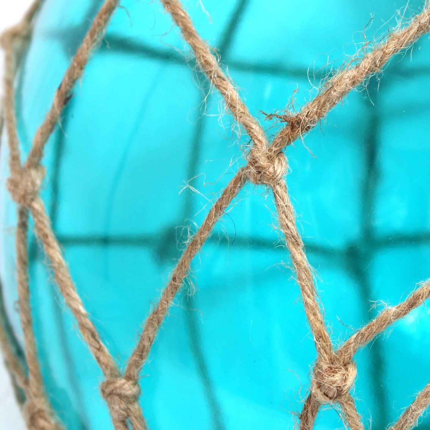 All The Rages Elegant Designs Ocean Sea Aqua Glass & Brushed Nickel Coastal Pendant Light With Buoy Netted Natural Rope