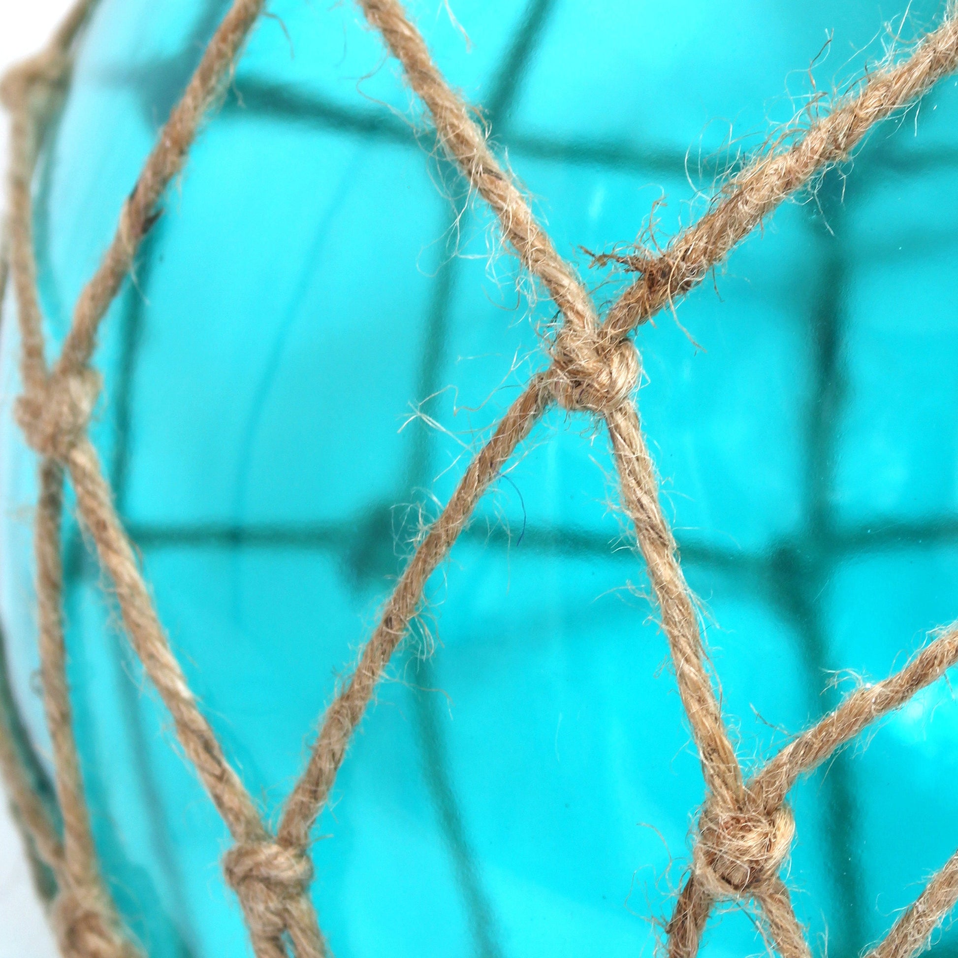 All The Rages Elegant Designs Ocean Sea Aqua Glass & Brushed Nickel Coastal Pendant Light With Buoy Netted Natural Rope