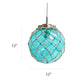 All The Rages Elegant Designs Ocean Sea Aqua Glass & Brushed Nickel Coastal Pendant Light With Buoy Netted Natural Rope