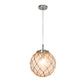 All The Rages Elegant Designs Ocean Sea Clear Glass & Brushed Nickel Coastal Pendant Light With Buoy Netted Natural Rope