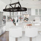 All The Rages Elegant Designs Oil Rubbed Bronze 2-Light Kitchen Pot Rack With Downlights
