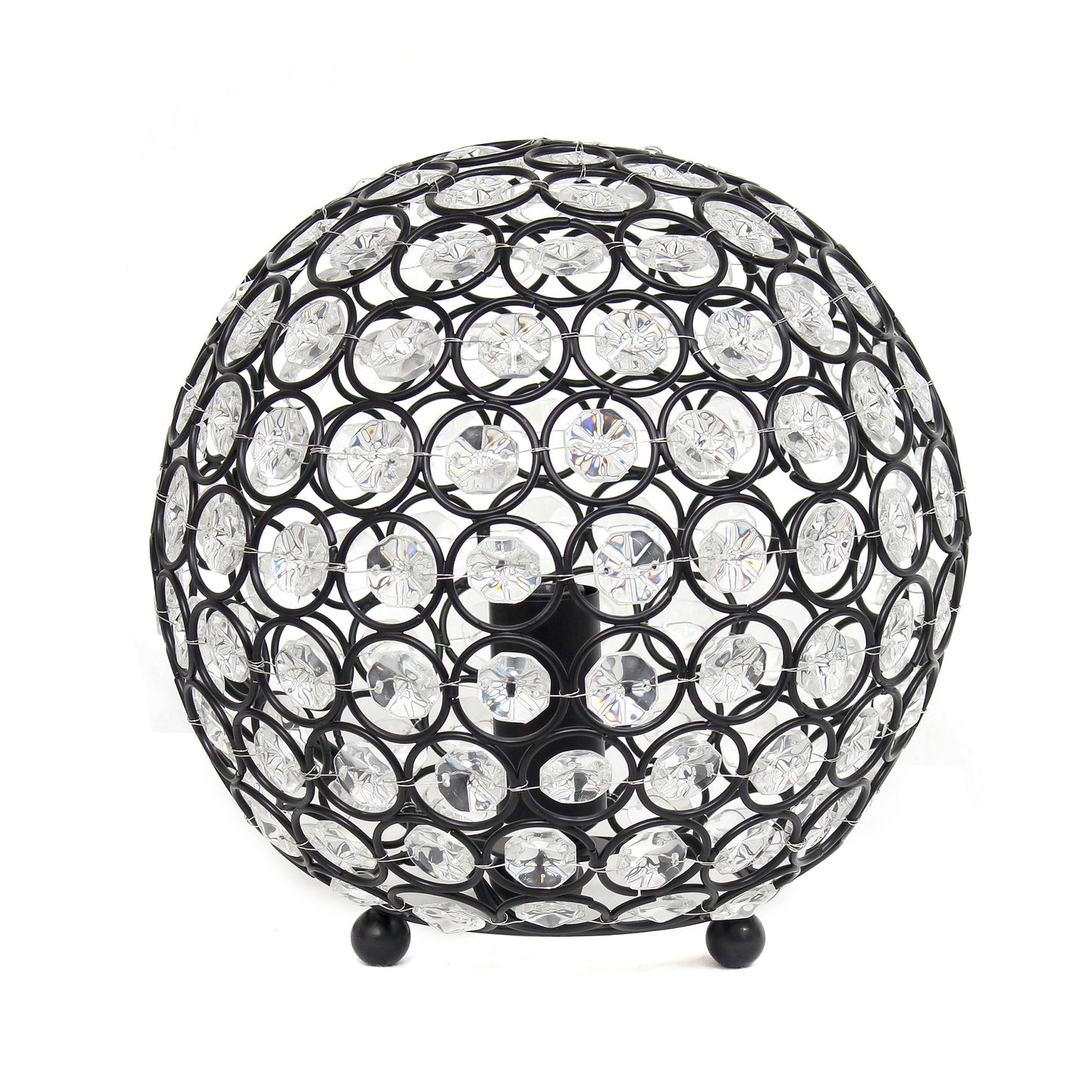 All The Rages Elegant Designs Restoration Bronze Finish 8" Elipse Crystal Ball Sequin Table Lamp