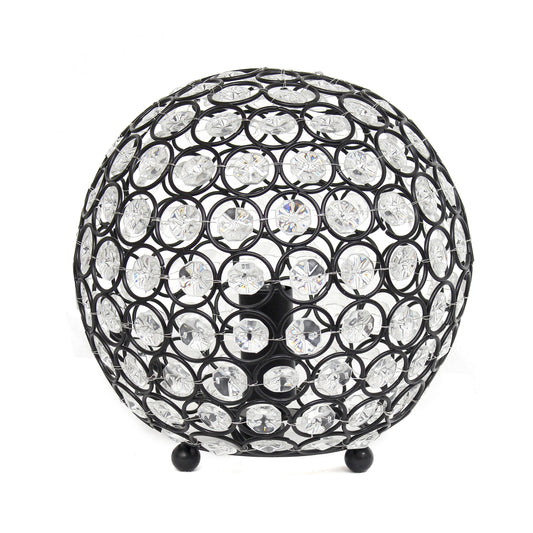 All The Rages Elegant Designs Restoration Bronze Finish 8" Elipse Crystal Ball Sequin Table Lamp