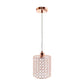 All The Rages Elegant Designs Rose Gold 1-Light Elipse Crystal Cylinder Pendant Light