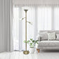All The Rages Elegant Designs Scalloped Glass Shades With Antique Brass Finish 3-Light Floor Lamp