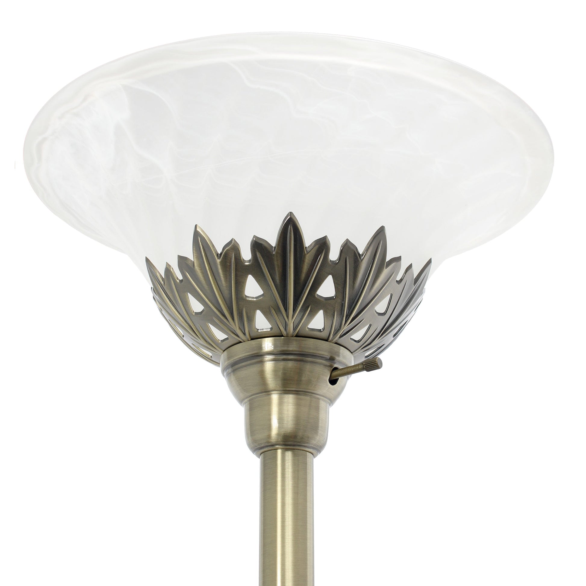 All The Rages Elegant Designs Scalloped Glass Shades With Antique Brass Finish 3-Light Floor Lamp