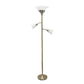 All The Rages Elegant Designs Scalloped Glass Shades With Antique Brass Finish 3-Light Floor Lamp