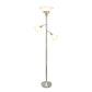 All The Rages Elegant Designs Scalloped Glass Shades With Brushed Nickel Finish 3-Light Floor Lamp