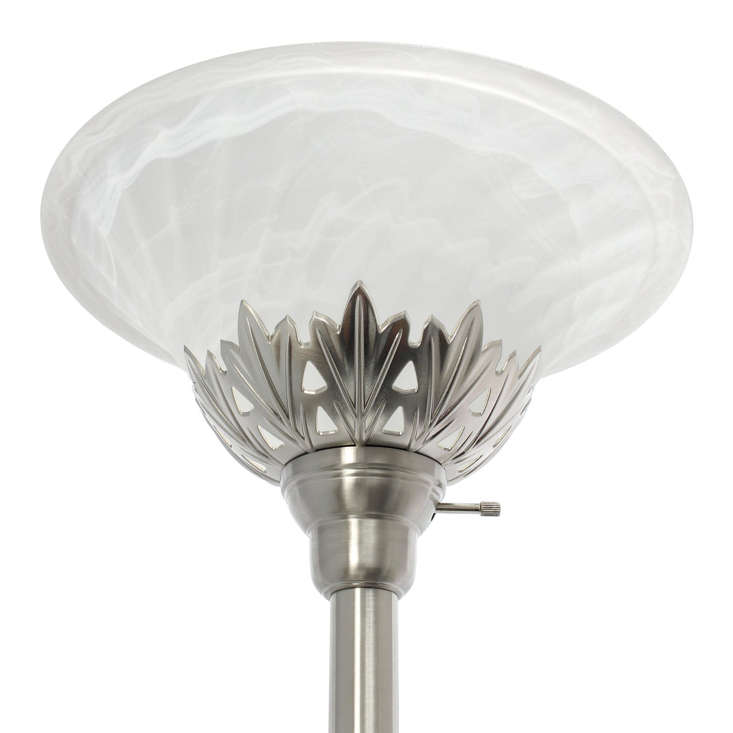 All The Rages Elegant Designs Scalloped Glass Shades With Brushed Nickel Finish 3-Light Floor Lamp