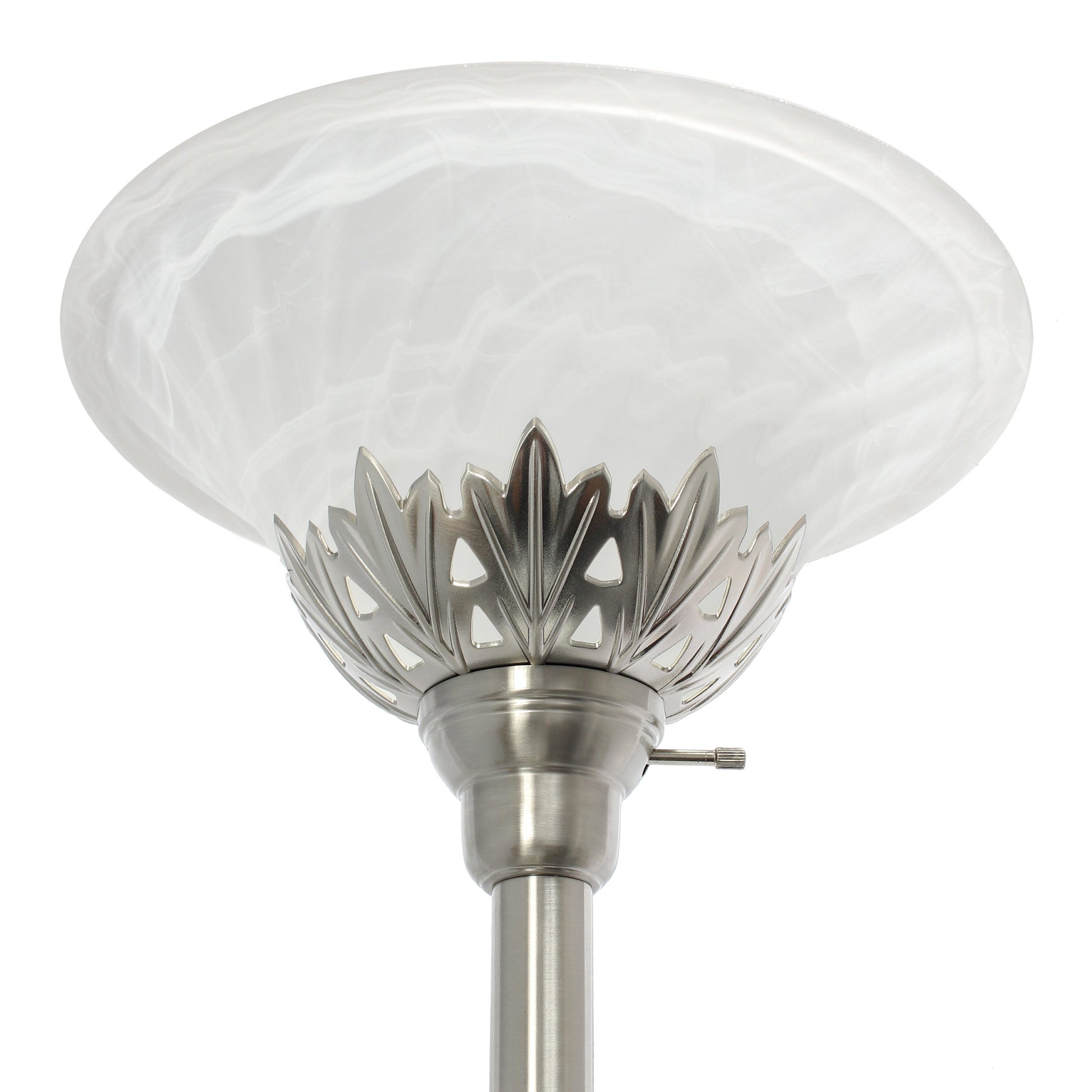 All The Rages Elegant Designs Scalloped Glass Shades With Brushed Nickel Finish 3-Light Floor Lamp