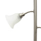 All The Rages Elegant Designs Scalloped Glass Shades With Brushed Nickel Finish 3-Light Floor Lamp